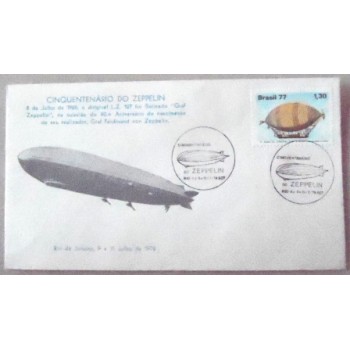 Envelope Comemorativo de 1978 Cinquentenário Zeppelin