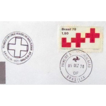 Envelope FDC Oficial de 1978 Cruz Vermelha - selo