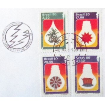 Envelope FDC Oficial de 1980 FDC nº 192 Alternativas Energéticas selos