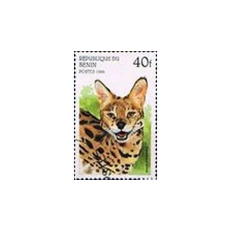 Imagem do selo postal de Benin de 1996 Serval