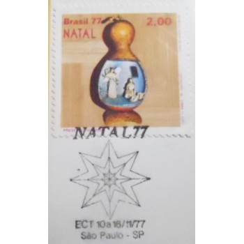 Máximo postal do Brasil de 1977 nº 55 Anjo e Maria - detalhe