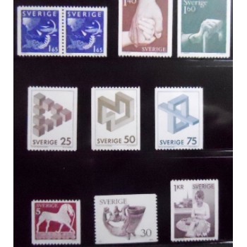 Coleção de selos postais da Suécia - detalhe 2