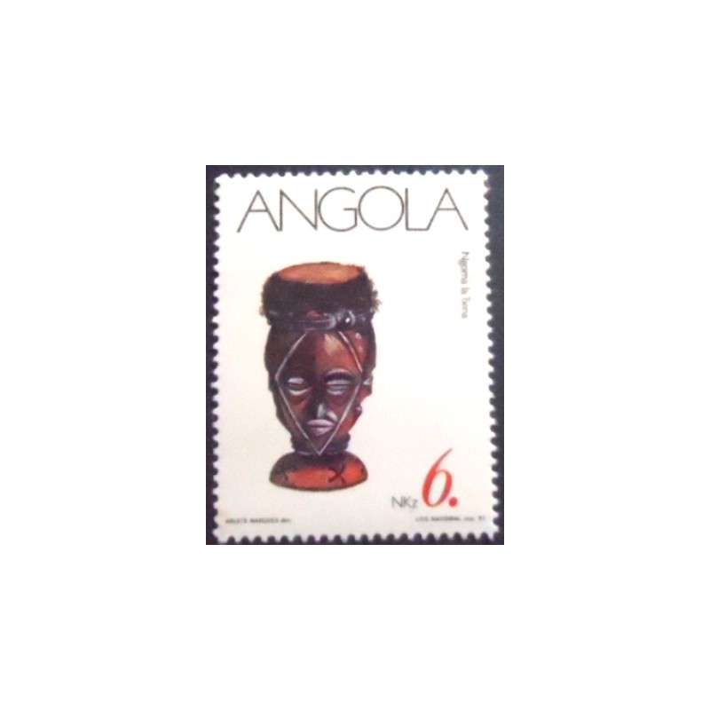 Selo postal da Angola de 1991 Ngoma la Txina