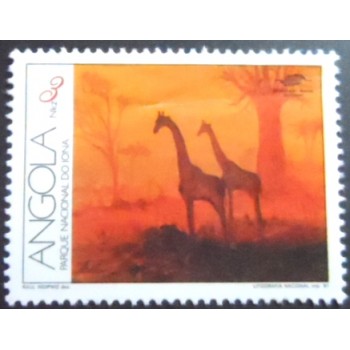 Selo postal da Angola de 1991 Giraffe