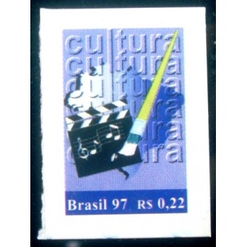 Selo postal do Brasil de 1997Mapa e Claquete