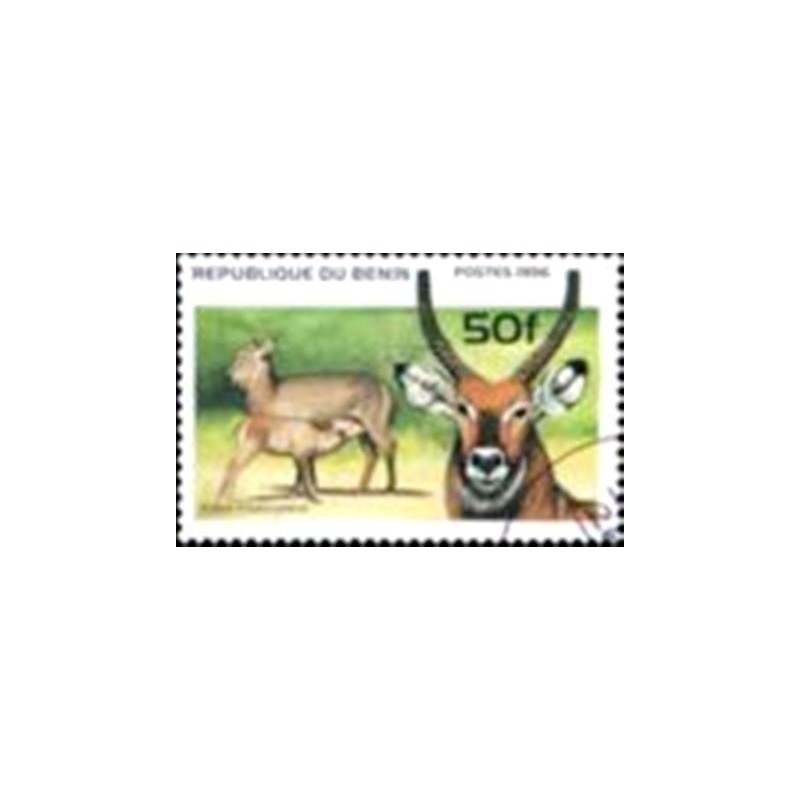 Imagem do selo postal do Benin de 1996 Waterbuck MCC