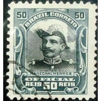 Selo postal Oficial do Brasil de 1913 Hermes da Fonseca 50 U