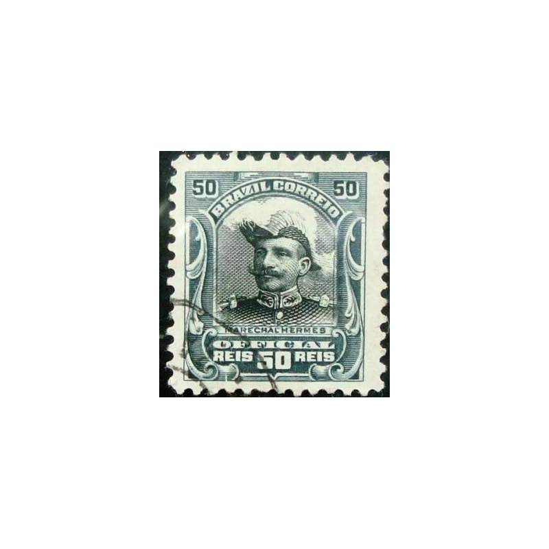 Selo postal Oficial do Brasil de 1913 Hermes da Fonseca 50 U