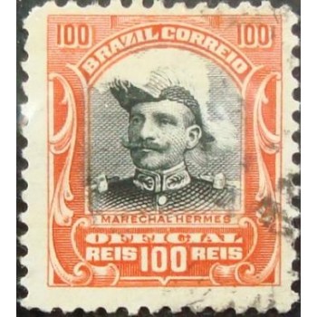 Selo postal do Brasil de 1913 Hermes da Fonseca 100 U