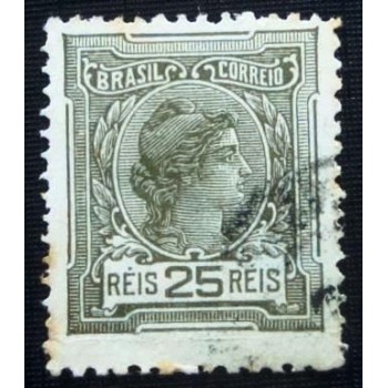 Selo postal do Brasil de 1919 Alegoria República 25 U