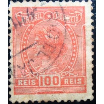 Selo postal do Brasil de 1918 Alegoria República 100 U