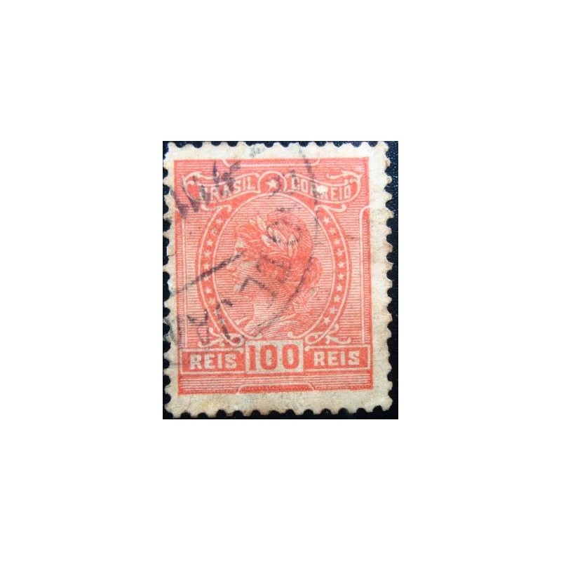 Selo postal do Brasil de 1918 Alegoria República 100 U