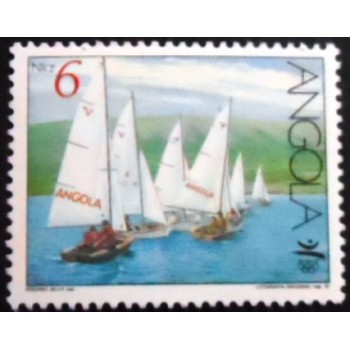 Selo postal da Angola de 1991 Iatismo