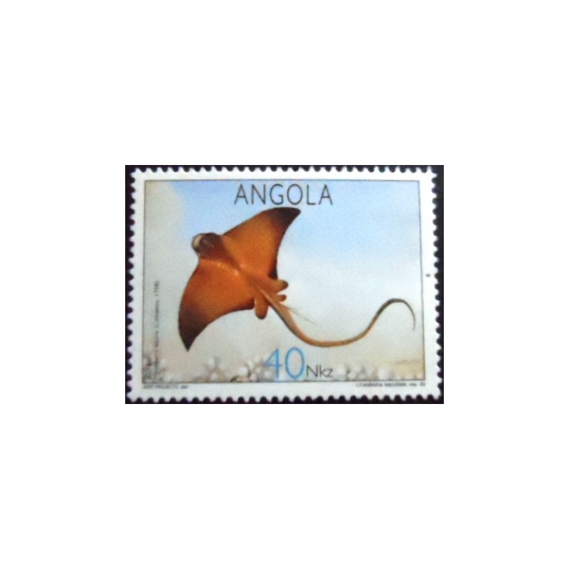 Selo postal da Angola de 1992 Common Eagle Ray