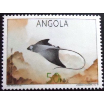 Selo postal da Angola de 1992 Spotted Eagle Ray