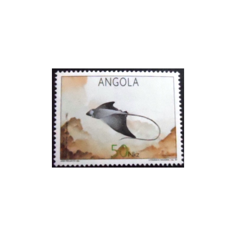 Selo postal da Angola de 1992 Spotted Eagle Ray