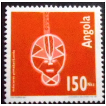 Selo postal da Angola de 1992 Art Quioca 150