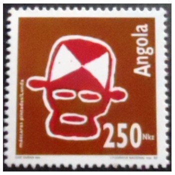 Selo postal da Angola de 1992 Art Quioca 250