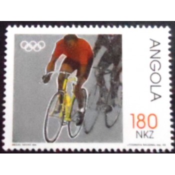 Selo postal da Angola de 1992 Cycling