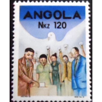 Selo postal da Angola de 1992 Free Elections in Angola