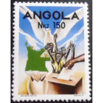 Selo postal da Angola de 1992 Free Elections in Angola 150