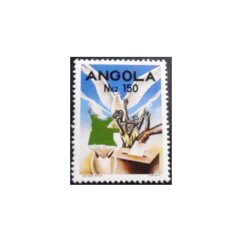 Selo postal da Angola de 1992 Free Elections in Angola 150