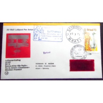 Envelope Comemorativo da Holanda de 1974 São Paulo x Frankfurt