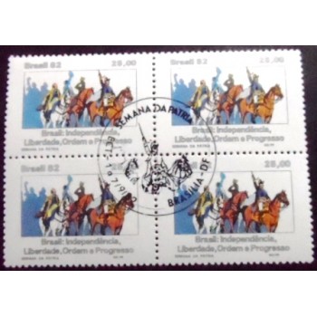 Quadra de selos postais do Brasil de 1982 Grito do Ipiranga MCC