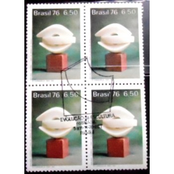 Quadra de selos do Brasil de 1976 A Caravela 967 MCC
