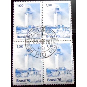 Quadra de selos do Brasil de 1976 Tricentenário de Laguna MCC RJ