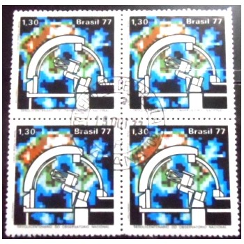 Quadra de selos postais do Brasil de 1977 Observatório Nacional MCC