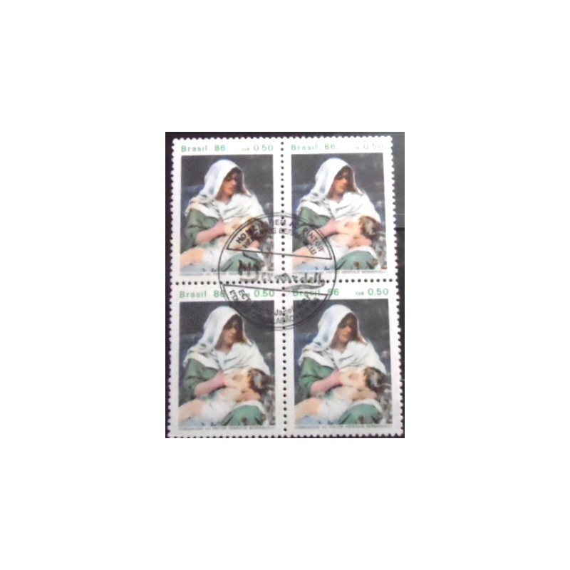 Quadra de selos postais do Brasil de 1986 Henrique Bernardelli NCC
