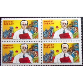 Quadra de selos postais do Brasil de 1987 José Américo de Almeida M
