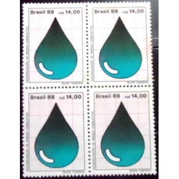 Quadra de selos postais do Brasil de 1988 Petróleo N