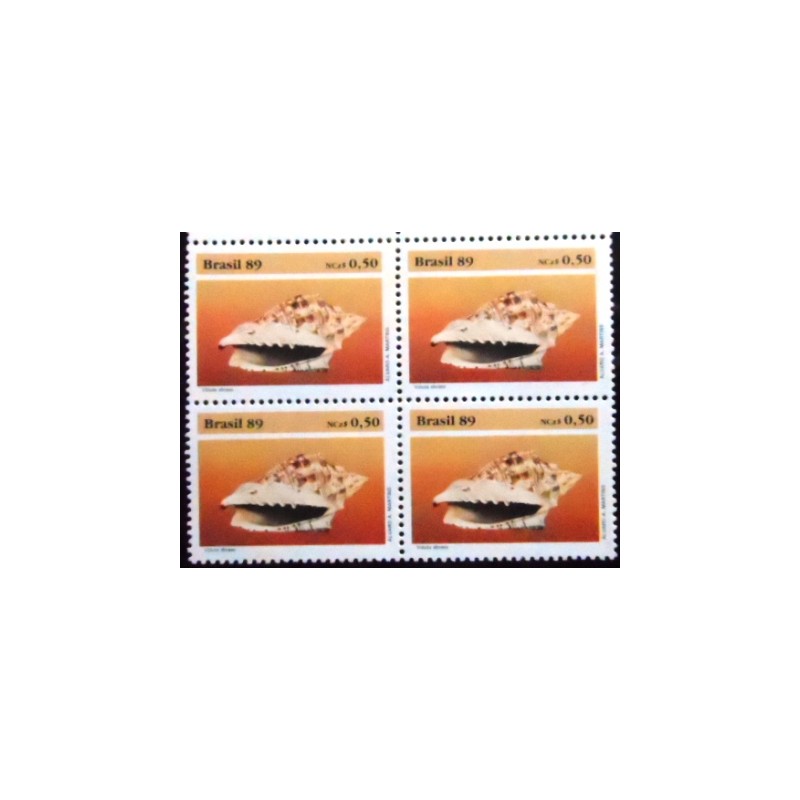 Quadra de selos postais do Brasil de 1989 - Voluta Ebraea M