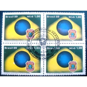 Quadra de selos postais do Brasil de 1989 Polícia Federal MCC DF