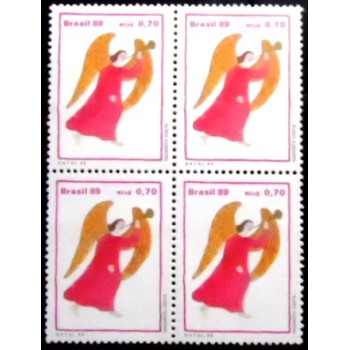 Quadra de selos do Brasil de 1989 Anjo M