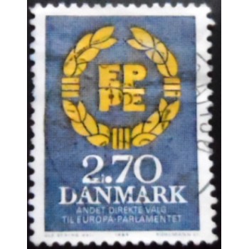 Selo postal da Dinamarca de 1984 Elections European parliament