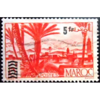 Selo postal do Marrocos de 1951 Oasis 5