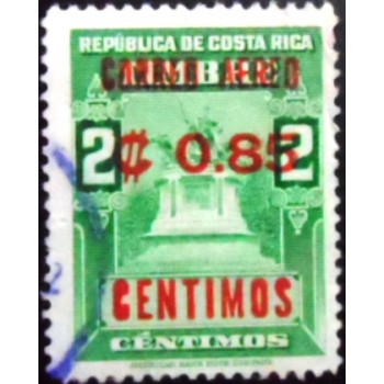 Selo postal da Costa Rica de 1962 Revenue Stamp Surcharged in Red