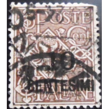 Selo postal da Itália de 1923 Eagle and Ornaments Overprinted 10 U