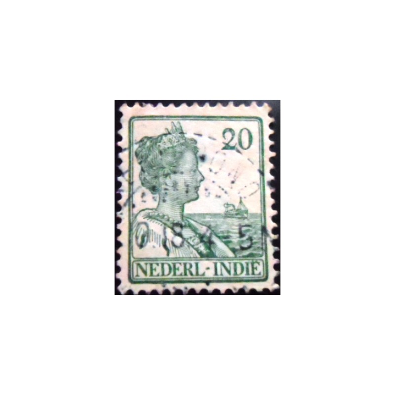 Selo postal Índias Holandesas de 1915 Queen Wilhelmina 20 U