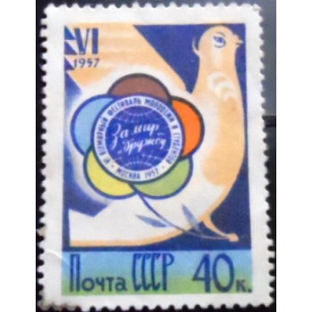 Selo postal da União Soviética de 1957 Peace Dove