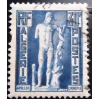 Selo postal da Argélia de 1952 Apollon de Cherchell