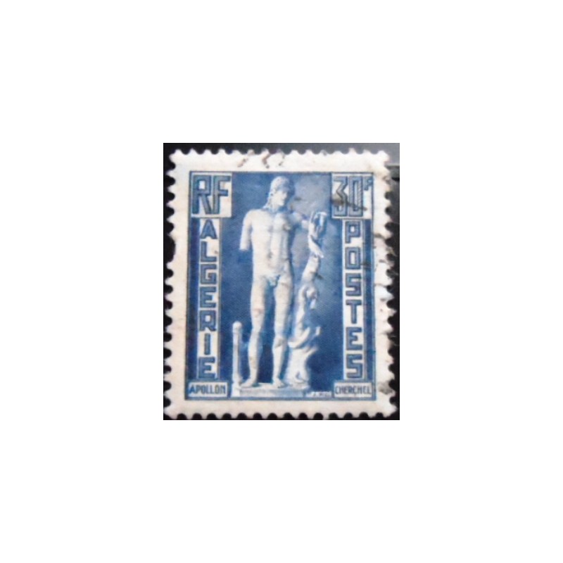 Selo postal da Argélia de 1952 Apollon de Cherchell