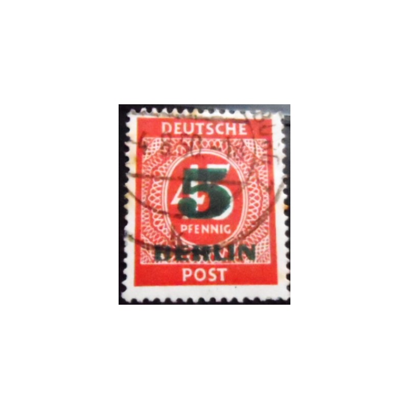 Selo postal da Alemanha Berlin de 1949 overprint Numbers