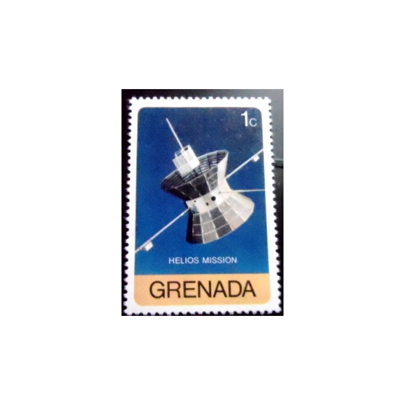 Selo postal de Granada de 1978 Helios satellite