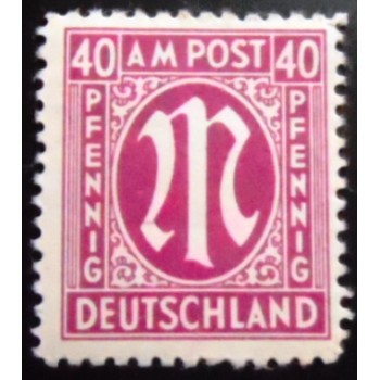 Selo postal da Alemanha de 1945 M in Circle 30
