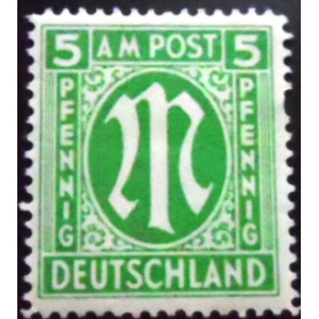 Selo postal da Alemanha de 1945 M in Circle 1 N Az