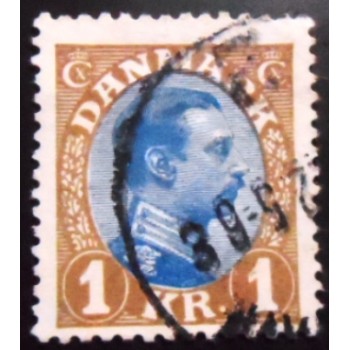 Selo postal da Dinamarca de 1922 King Christian X 1